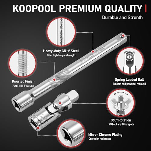 13pc 3/8" Spark Plug Socket Set with Installation Tube, 3/8" Drive Ratchet Wrench,3 Extension Bars(3",6",10")，Spark Plug Socket Sets, Gap Tool, U Joint,1/2" to 3/8" Adapter (13pcs) - style: Standard Set