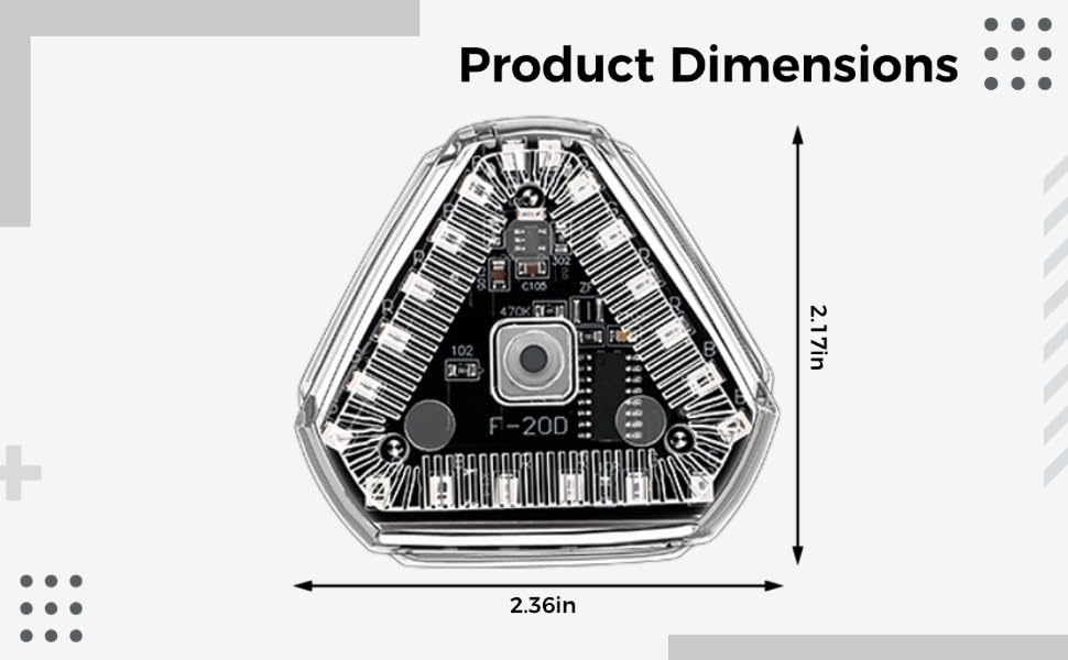 2 Pcs Motorcycle Strobe Lights, Solar Powered Triangle LED Emergency Flashing Warning Lamps, Universal Intense Illumination Signal Lights, USB Rechargeable, Easy Install, Includes Mounting Stickers