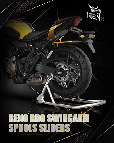 RENO SP1-M8 Aluminum Motorcycle Swingarm Spools Slider PRO, Universal 8MM Compatible with GSXR600 GSXR750 GSXR1000 GSX1300R GSX750F CBR1000RR CBR600RR (Black, 2 Pcs) - color: Aluminum (smooth), size: 8MM