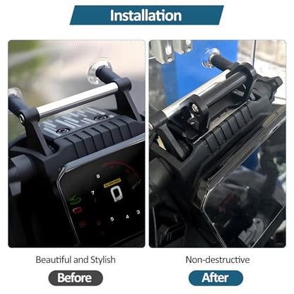 for CFMOTO 450MT MT450 Ibex 450 2024-2025 Motorcycle GPS Phone Holder Auxiliary Device Mount Navigation Extension Brackets(12mm) - size: 12mm
