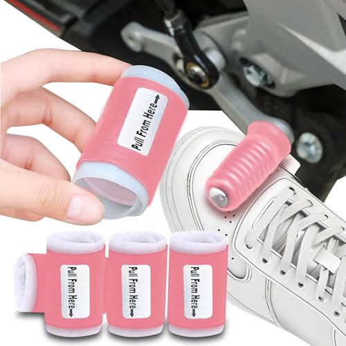 K-Shield 5 Pieces Motorcycle Shifter Shoe Protector - Quick-Fit Universal Boots Protector for Motorbike Footwear Shoes, Non-Slip Rubber Cover Accessories for Men Women, Black (Pink) - size: PINK