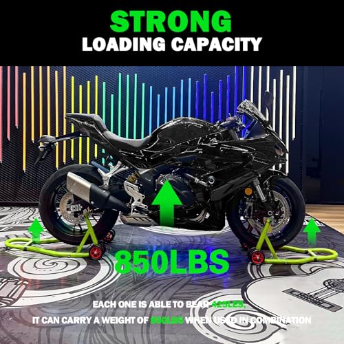 MOTO4U Motorcycle Stands Front and Rear, Front Rear Combo Stand Universal Wheel Lift Stand Swingarm Spool Lift Stand Paddock Stand Green - size: Front & Rear Stand Green