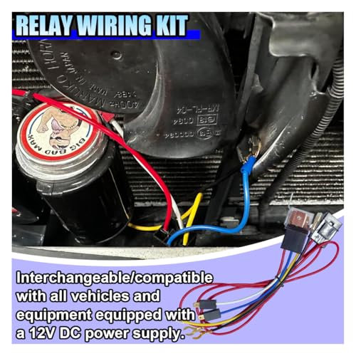 12V 80A Car Single Horn Wiring Harness Relay Kit, 4 Pin SPST Vehicle Modification Blast Tone Air Horns Wiring Harness Relay for Car Truck Motorcycle (Single Horn) - size: Single Horn