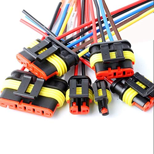 2 Pin Connector Waterproof,2Pin Way Car Electrical Connector with Wire 16AWG Marine for Car,Truck,Boat,Motorcycle and Other Wire Connections. (5pairs) - size: 2-way