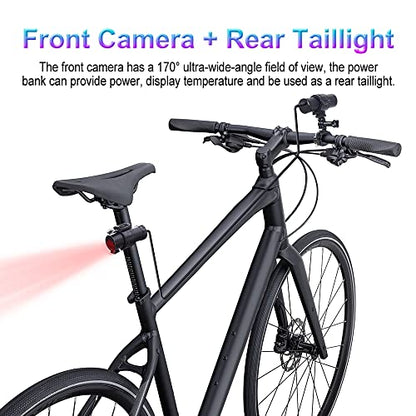 VSYSTO Bike Camera, WiFi 2K Bicycle Cam with Temperature Display Taillight, 170° Wide Angle Night Vision SONYIMX335 Lens Waterproof Motorcycle Helmet Dash Cam (2K Camera with Temperature Sensor) - style: 2K Camera with temperature sensor