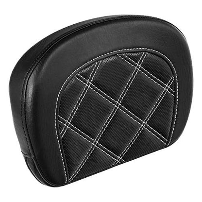 SLMOTO Passenger Sissy Bar Tour Trunk Bullet Detachable Pad Fit for Harley Touring Road King Road Glide Street Glide Electra Glide Softail 2018-2022 - color: Black White Rider Backrest Pad#101