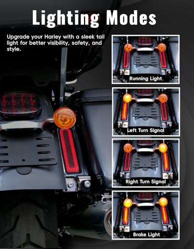 Rear Fender Saddlebag Tail Lights for Ultra Limited, LED Filler Panel Insert Auxiliary Light Run Brake Turn Sugnal for Harley Road King Ultra Limited Electra Glide 2014-2024 Accessories