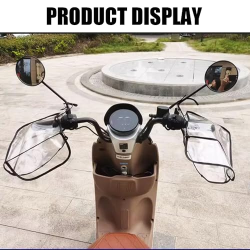 MIUPOO Motorcycle Handle Gloves,Water Resistant Windproof Transparent Handlebar Mittens Fits Most Flat Handlebars,Waterproof Handle Bar Shield,Transparent