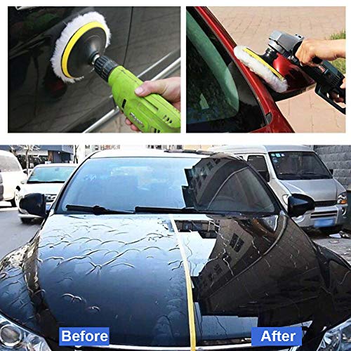 5pcs Car Polishing Pads Set 6 Inch Wool Buffing Pads Kit Automobile Buffer Polisher Bonnet Car Accessories for Sanding Polishing Waxing