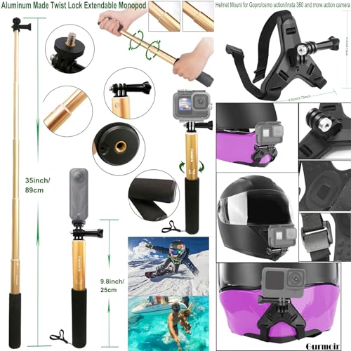 Accessory Kit for DJI Osmo Action 6/5 pro/4/Insta 360 X5 X4 /Go Pro Hero13 12/Gopro Max 2, Bike Mount/Hat Clip/Helmet Strap/Backpack Mount kit for Gopro/Osmo Action/Insta 360(DT18)