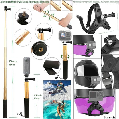 Accessory Kit for DJI Osmo Action 6/5 pro/4/Insta 360 X5 X4 /Go Pro Hero13 12/Gopro Max 2, Bike Mount/Hat Clip/Helmet Strap/Backpack Mount kit for Gopro/Osmo Action/Insta 360(DT18)