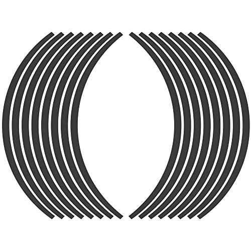 X AUTOHAUX 16pcs Fit 17" Wheel Motorcycle Car Bike Wheel Rim Sticker Strips Reflective Stripe Tape Reflector Black - color: Black