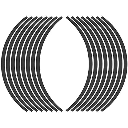 X AUTOHAUX 16pcs Fit 17" Wheel Motorcycle Car Bike Wheel Rim Sticker Strips Reflective Stripe Tape Reflector Black - color: Black