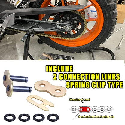 Gold 520 X-Ring Chain + Chain Breaker,120Links With Connecting Master Link - size: 120
