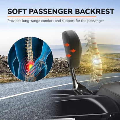 XFMT Detachables Sissy Bar Upright Backrest Sissy Bar Compatible with Harley Touring Street Glide Road King 2009-Later - color: Gloss Black, size: Sissy Bar