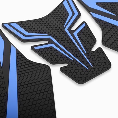 Motorcycle Non-Slip Rubber Gas Tank Pads with Knee Grips - 4-Piece Traction Side Protectors (for Suzuki Vehicle) GSX-8S (2023~) GSX-8R (2024~) (Blue) - color: Blue