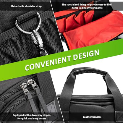 Mofun Saddlebag Liner Bags Hard Saddle Liner bag Organizer With Bright Orange Compatible with Harley Touring Street Road Electra Glide Road King 1993-2025, 2 Bags - style: Black With Red Liner