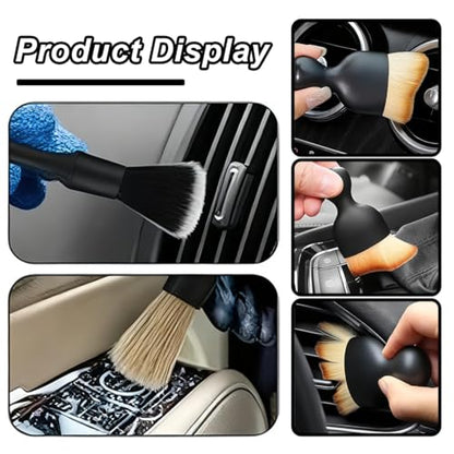 5-Piece Automotive Detailing Brush Set, Soft Bristle Duster Tools for Interior Surfaces, Exterior Trim and Wheel Rims