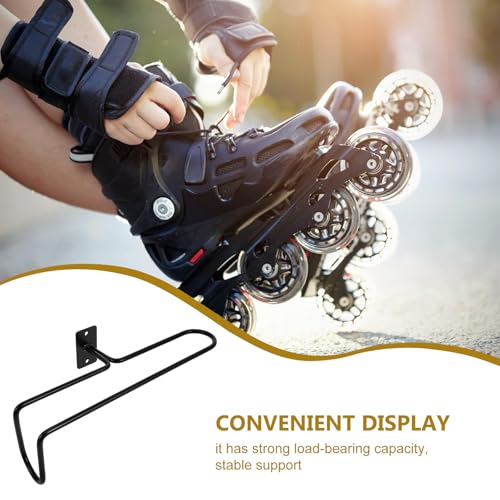 MAGICLULU Roller Skating Rack Wall Mount Steel Paint Black Skates Hanger Rack with 6mm Diameter Stable Support for Ice Skates Storage Organizer for Home and Sports Venues