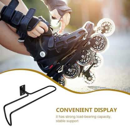 MAGICLULU Roller Skating Rack Wall Mount Steel Paint Black Skates Hanger Rack with 6mm Diameter Stable Support for Ice Skates Storage Organizer for Home and Sports Venues