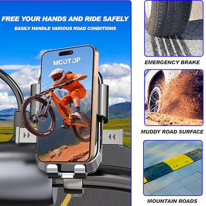 Bike Phone Holder,Motorcycle Phone Mount, 2 Pack-Black | Bicycle Handlebar Holder Mount for Adults Kids,No tools required, easy to install, For iPhone and 4.7-7" smartphones