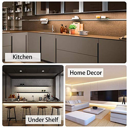 MYPLUS Under Cabinet Lighting Kit, 50Ft Dimmable Led Strip Lights with 900 LEDs, 24V, Low Power Safety Adapter, Flexible Tape Light for Kitchen Cabinet,Bedroom,Counter,Shelf (Warm White-3000k) - color: Warm White/3000K, size: 50FT/15M