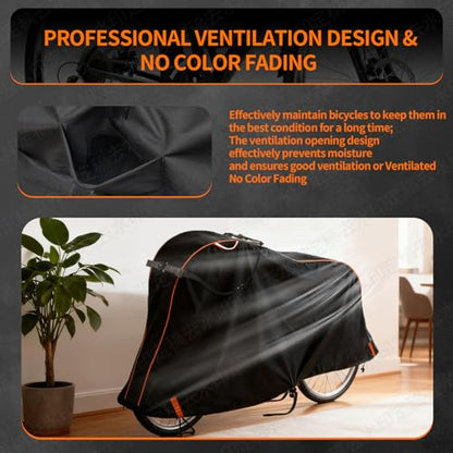 Bike Cover for 1/2/3Bike-900D Heavy Duty Waterproof Bicycle Cover&Outdoor Bike Storage Protection against Snow,rain|Bike Cover for eBike,Mountain,Road,Hybrid,Scooter,Beach Cruiser Bike(XL-2Bike Cover) - size: XL-2Bike Cover