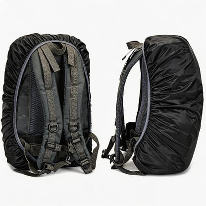 2 Pack Waterproof Backpack Rain Cover with Reflective Strip, M Size 30L-40L - color: 2 Pcs Black