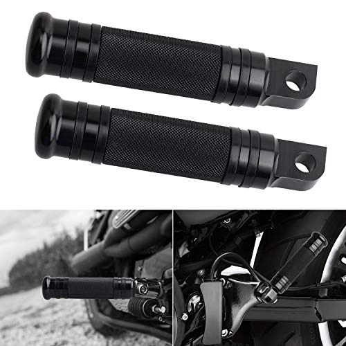 NTHREEAUTO Male Footpegs, Black CNC Billet Passenger Foot Pegs, Motorcycle Footrests Pedals Compatible with Harley Dyna, Sportster, Forty Eight - color: Black-1