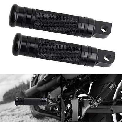 NTHREEAUTO Male Footpegs, Black CNC Billet Passenger Foot Pegs, Motorcycle Footrests Pedals Compatible with Harley Dyna, Sportster, Forty Eight - color: Black-1