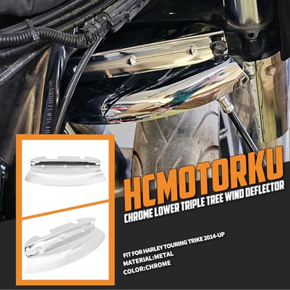Motorcycle Lower Triple Tree Wind Deflector Fit for Harley Touring Electra Glides Road Glides Road Kings Street Glides 2014-2024 (Chrome) - color: Chrome