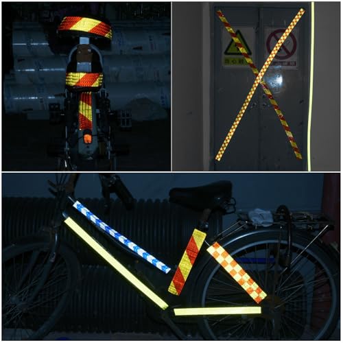 Reflective Tape, 1 Roll 3 Inch x 10 Ft Waterproof Self Adhesive High Visibility Caution Warning Safety Tape Reflector for Trucks Trailers Cars, Arrow Blue White
