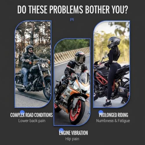 Motorcycle Seat Cushion for Kawasaki Concours 14 2008-2023, Motorcycle Seat Pad with 3D Gel Cushion, Shock Absorbing Anti-Slip Breathable Moto Accessories