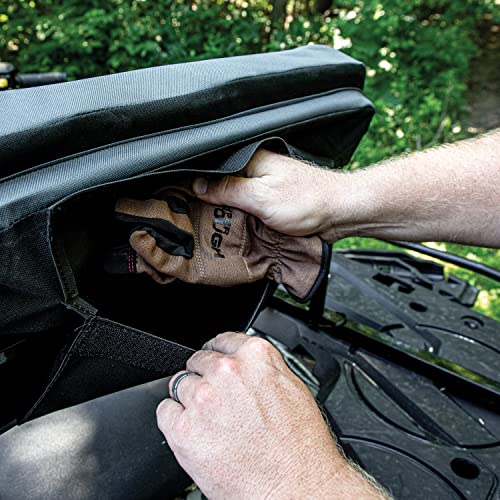 YUTRAX Universal Mount ATV Backrest, Heavy-Duty Steel Seat Frame, Adjustable Seat Back Positions, 2” Thick Cushion, Folds Down Flat When Not in Use, TX219