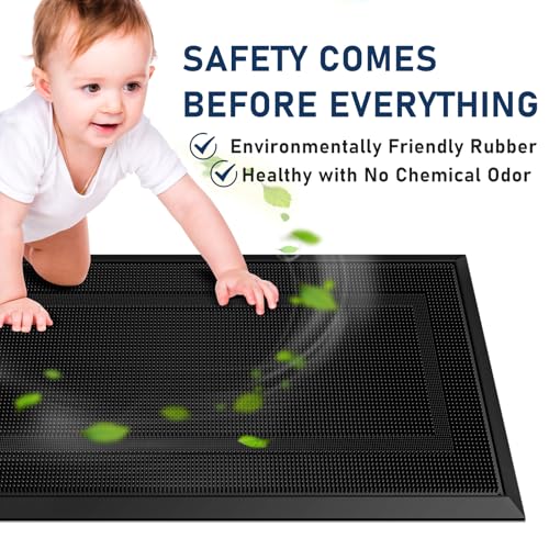 BEHERO Front Door Mat Outside Entrance, 36" x 17" Heavy Duty Rubber Outdoor Mats Enlarged for Entryway, Welcome Matt Outdoor, Dirt Trapping Waterproof - size: 1'5" x 3' (Rectangular)