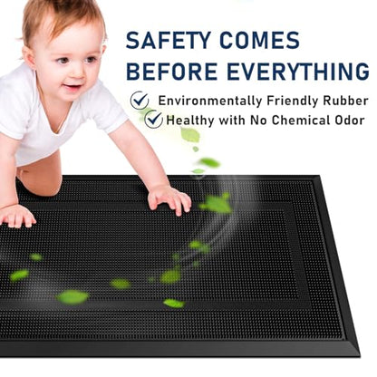 BEHERO Front Door Mat Outside Entrance, 36" x 17" Heavy Duty Rubber Outdoor Mats Enlarged for Entryway, Welcome Matt Outdoor, Dirt Trapping Waterproof - size: 1'5" x 3' (Rectangular)