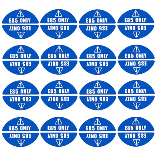 16 Pairs of E85 Only Stickers for Car Van Truck Vehicle Boat Oil Tank Fuel Filler Gas Cap Lid Cover Weatherproof Adhesive Decals - color: E85 Only (16 Pair)