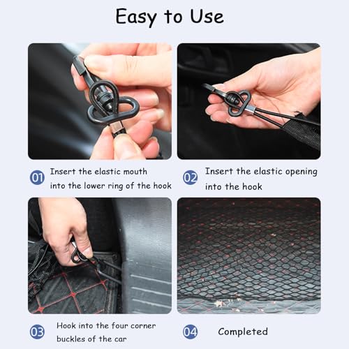 ZMD Truck Bed Cargo Net Nylon Universal Heavy Duty Truck Storage Mesh Pouch Pickup Cargo Organizer Trunk Mesh Cargo Net (51x18 Inch) - size: 51 x 17.7 Inches