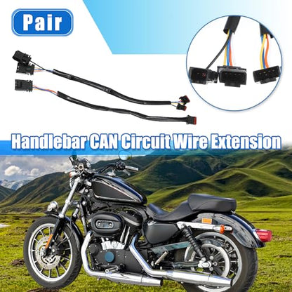 X AUTOHAUX 10 Inch Handlebar CAN Bus Circuit Wire Extension Harness for Harley Davidson Softail Dynas Electra Glide Road Glide Sportster Handlebar Wire Extension Switch Wiring Harness - size: 10in