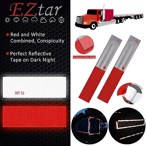 Reflective Tape 2" X 150 Feet Red/White High Intensity Safety Caution Warning Grade Self-Adhesive Waterproof Conspicuous Trailer Reflector - for Cars,Trucks,Trailers,Boats,Signs,Helmet,Mailbox