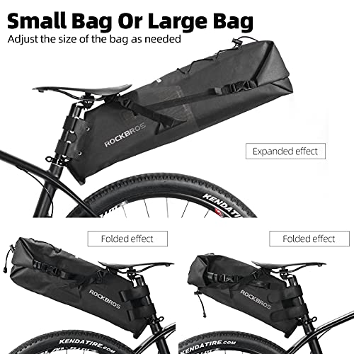 ROCKBROS Bikepacking Bag Waterproof Bike Saddle Bag Large Capacity Bikepacking Seat Bag Road Mountain Bike Seat Bag Max 14L - color: Max 14L