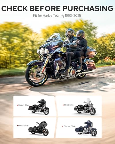 Benlari Passenger Floorboards Motorcycle Footboards Stainless Steel with Mount Kits Compatible with Harley Davidson Touring Road King Street Glide Road Glide Electra Glide 1993-2024 Streamline (Black) - color: BLACK
