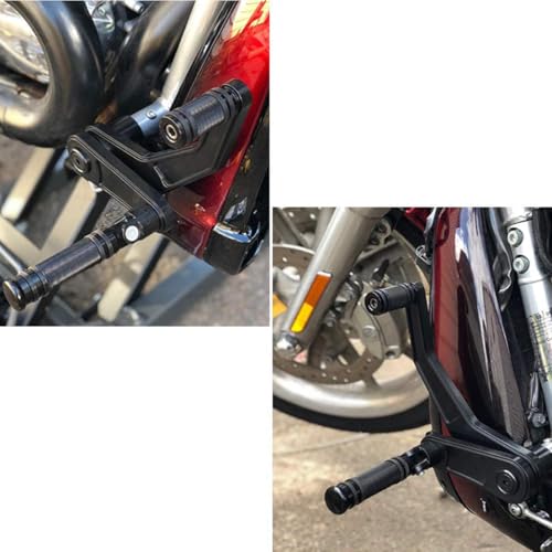 ONETEN Motorcycle CNC Edge Cut Anti-Skid Gear Knurled Shifter Peg Retro Refit Shift Lever Pegs Pedal Fit for Harley Sportster Touring Dyna Softail - color: Black+Silver