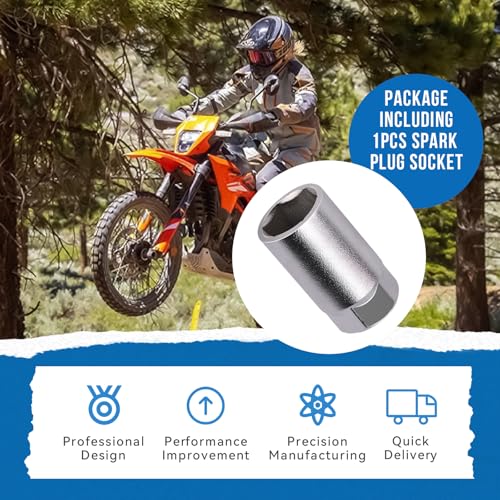 5/8" Spark Plug Socket Compatible with Headers, Snowmobiles, motoRcycles, Fits For Tight Clearance Areas (1-1/2" Long, 3/4" Hex on the Outside)