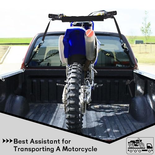 Motorcycle Handlebars Straps, Tie-Down for 32" Handlebars | Cups Protect Grips/Fairings, Fleece Cover Protect Fuel Tank Paint, For Sportbikes Dirt Bike Scooter