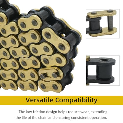 428H Drive Chain 132 Link with 6pcs Connecting Master Link Compatible with110cc 125cc 150cc 200cc 250cc Motorcycle ATV Dirt Bike Seamless Small Tub with Chain Breaker - size: 132 Link