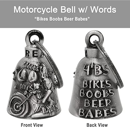 Dream Apparel Motorcycle Bell Guardian Angel Drive Away Gremlin, Biker Bell for Men Women Rider Riding, Good Luck Gift - color: Bikes & Beer & Babes