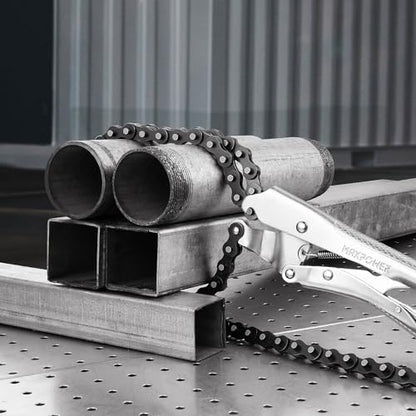 MAXPOWER Locking Chain Clamp, 9-Inch Locking Chain Pliers with 47.2” Chain, 14.2” Diameter, Quick Release - size: 47.2" Chain