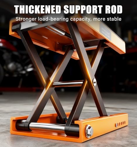 500KG Heavy Duty Motorcycle Scissor Lift, 150% Capacity 85mm-350mm Lift Range, Portable Maintenance Lift Table for Motorcycle, ATV, Scooter, Dirt Bike, with Optional Accessories