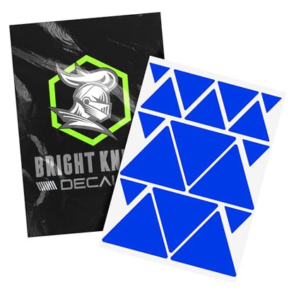 BRIGHT KNIGHT DECALS Reflective Stickers, 17pc Triangle Kit, Reflective Tape Outdoor Waterproof Motorcycle Helmet Stickers for Bikes, Scooters, and Hard Hats, Night Safety High Visibility - color: Blue